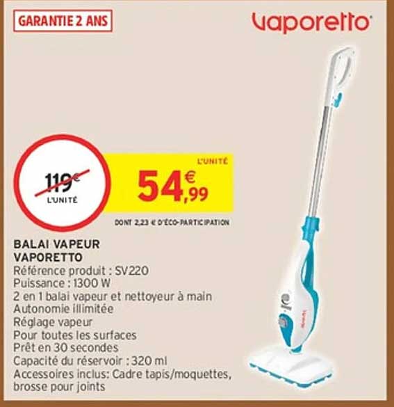 BALAI VAPEUR VAPORETTO