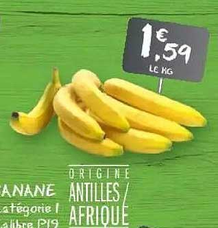BANANE ORIGINE ANTILLES / AFRIQUE