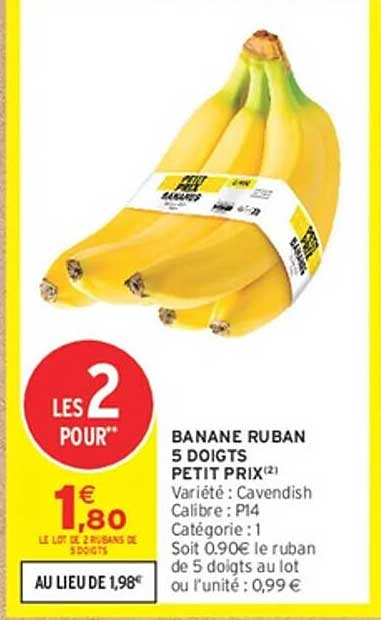 BANANE RUBAN 5 DOIGTS PETIT PRIX