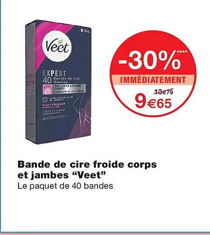 Bande de cire froide corps et jambes “Veet”