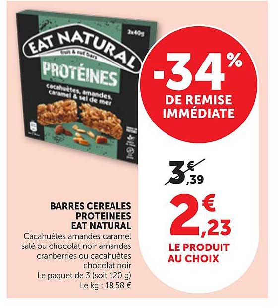 BARRES CEREALES PROTEINEES EAT NATURAL