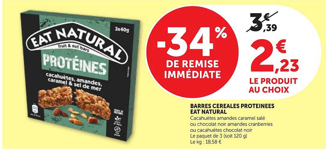 BARRES CEREALES PROTEINEES EAT NATURAL
