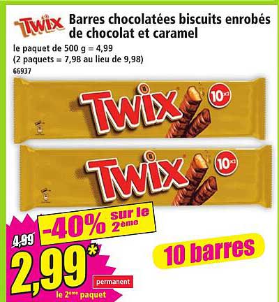 Barres chocolatées biscuits enrobés de chocolat et caramel
