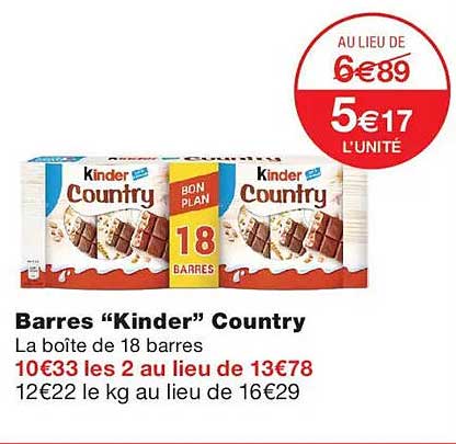 Barres “Kinder” Country