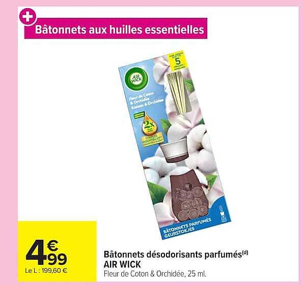 Bâtonnets aux huiles essentielles