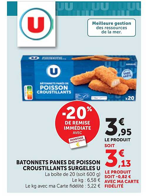 BATONNETS PANES DE POISSON CROUSTILLANTS SURGELES