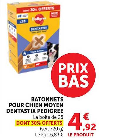 BATONNETS POUR CHIEN MOYEN DENTASTIX PEDIGREE