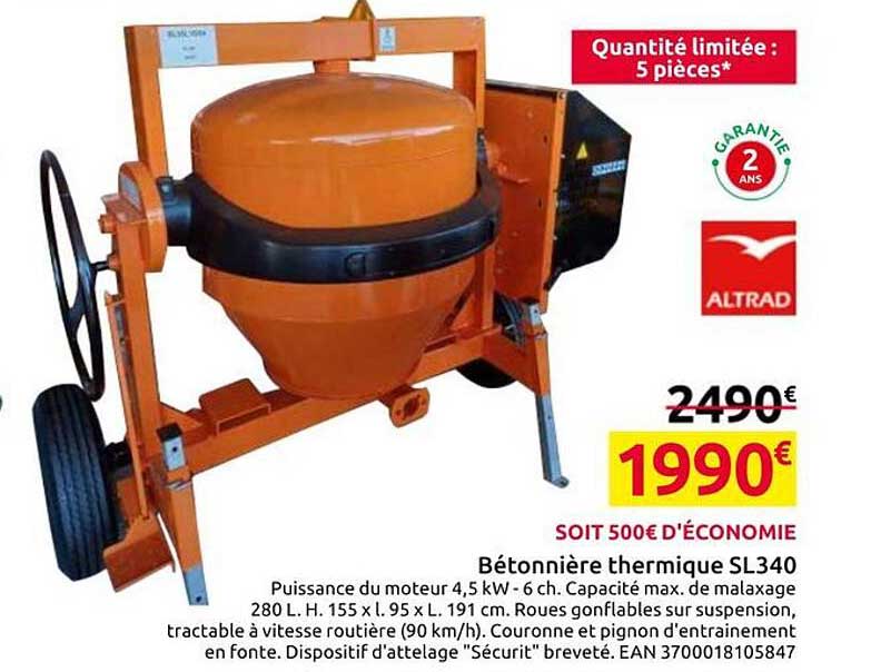 Bétonnière thermique SL340