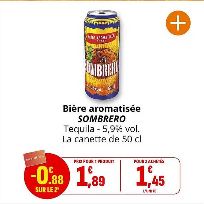 Bière aromatisée SOMBRERO Tequila - 5,9% vol. La canette de 50 cl