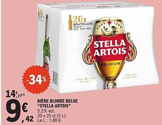 BIÈRE BLONDE BELGE “STELLA ARTOIS”