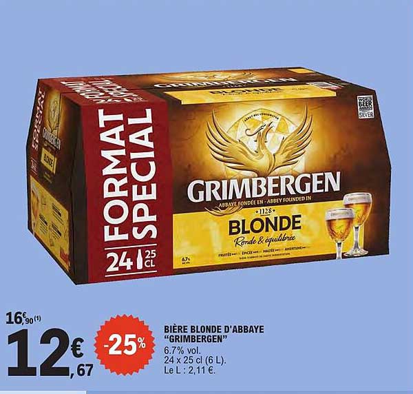 BIÈRE BLONDE D'ABBAYE "GRIMBERGEN"