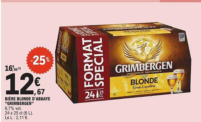 BIÈRE BLONDE D'ABBAYE “GRIMBERGEN”
