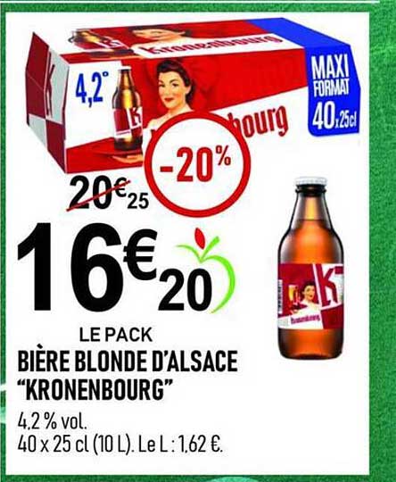 Bière blonde d’Alsace “Kronenbourg”