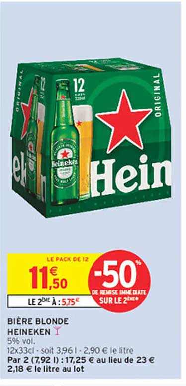 BIÈRE BLONDE HEINEKEN