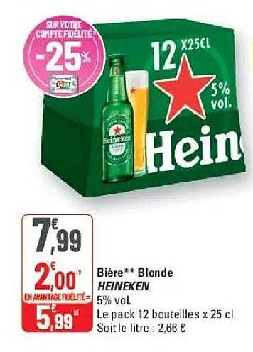 BIÈRE** BLONDE HEINEKEN 5%