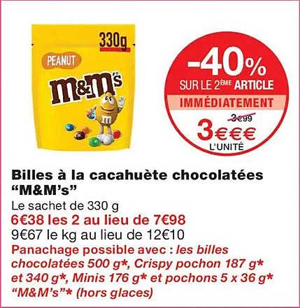 Billes à la cacahuète chocolatées “M&M’s”