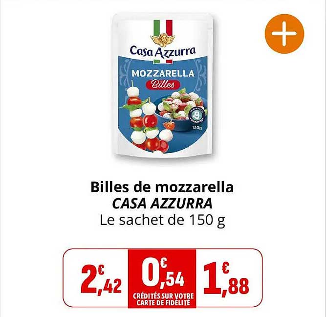 Billes de mozzarella CASA AZZURRA Le sachet de 150 g