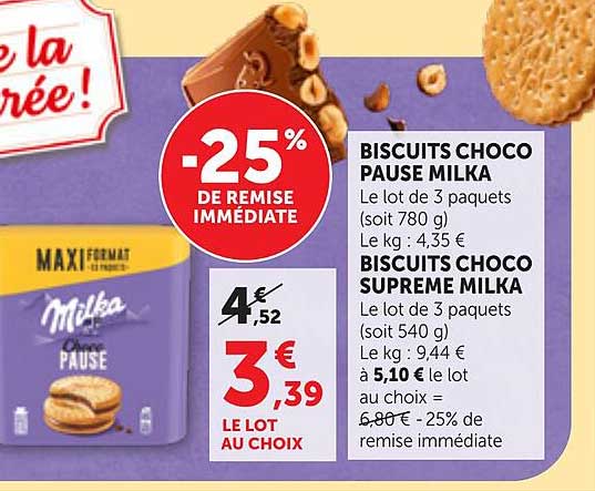 BISCUITS CHOCO PAUSE MILKA