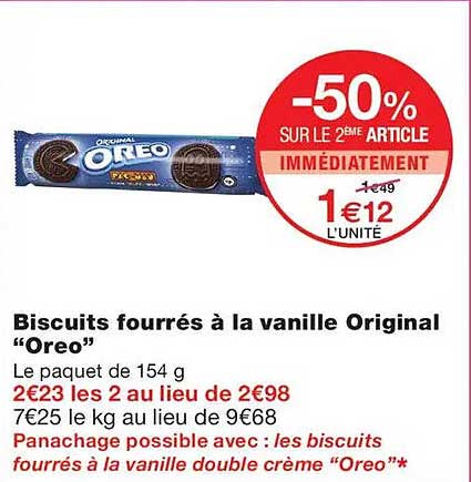 Biscuits fourrés à la vanille Original “Oreo”