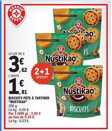 BISCUITS PÂTÉ À TARTINER “NUSTIKAO”