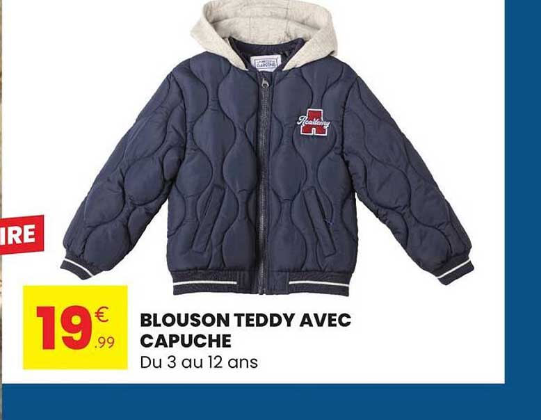 BLOUSON TEDDY AVEC CAPUCHE