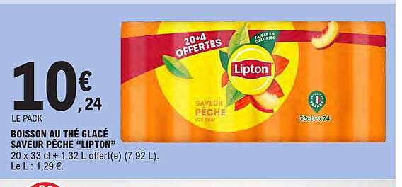 BOISSON AU THÉ GLACÉ SAVEUR PÊCHE “LIPTON”