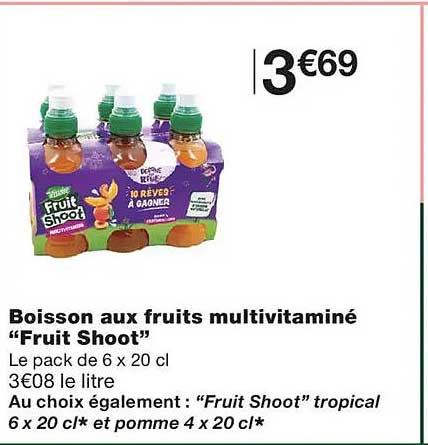 Boisson aux fruits multivitaminé “Fruit Shoot”