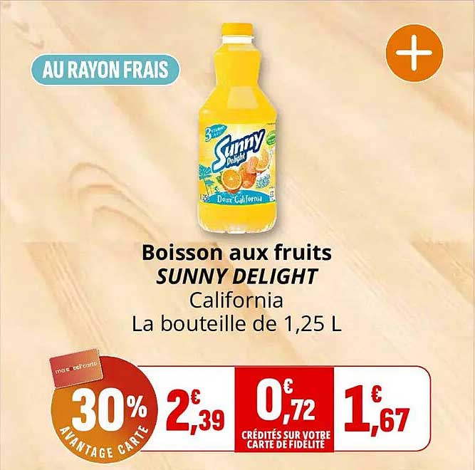 Boisson aux fruits SUNNY DELIGHT California La bouteille de 1,25 L