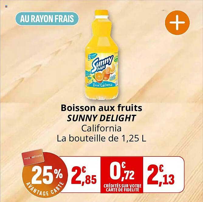 Boisson aux fruits SUNNY DELIGHT California La bouteille de 1,25 L