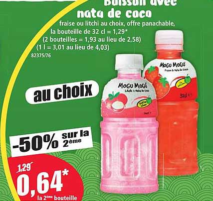 Boisson avec nata de coco