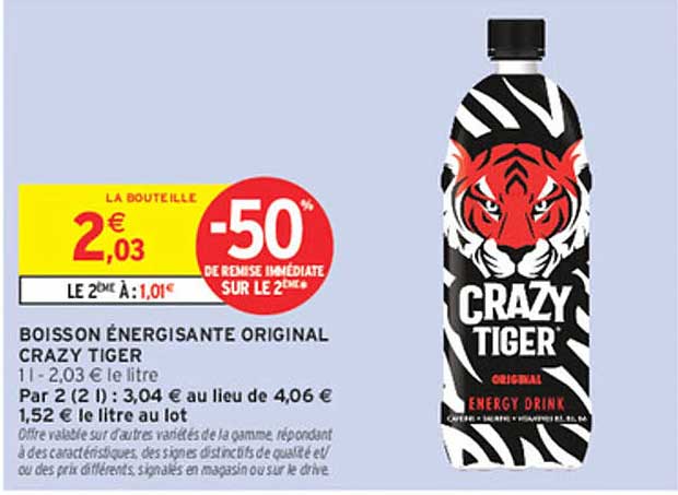 BOISSON ÉNERGISANTE ORIGINAL CRAZY TIGER