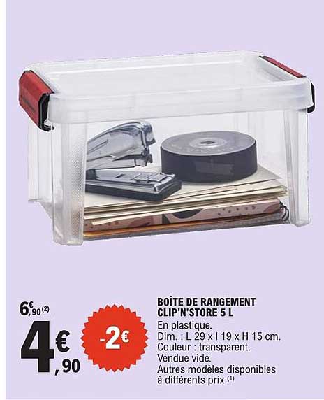 BOÎTE DE RANGEMENT CLIP'N'STORE 5 L