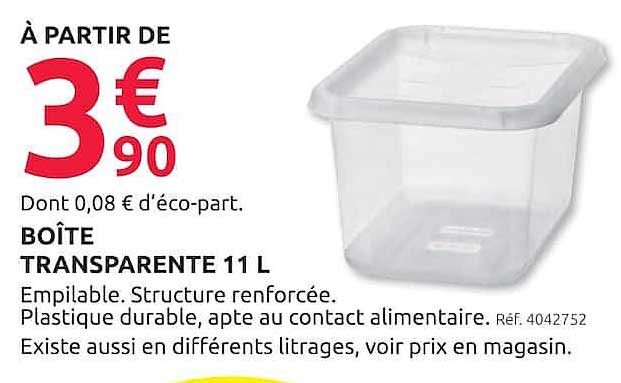 BOÎTE TRANSPARENTE 11 L