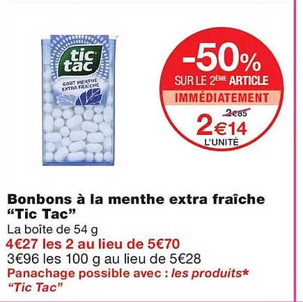 Bonbons à la menthe extra fraîche “Tic Tac”