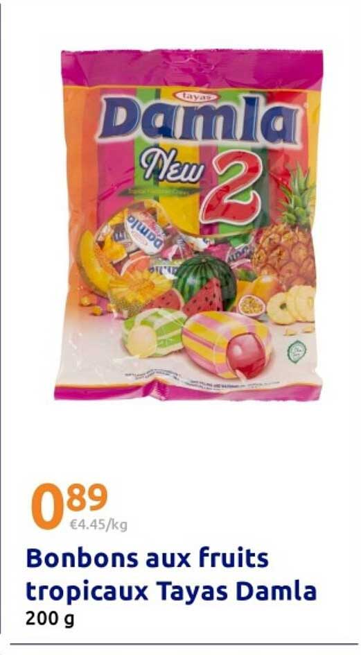 Bonbons aux fruits tropicaux Tayas Damla 200 g