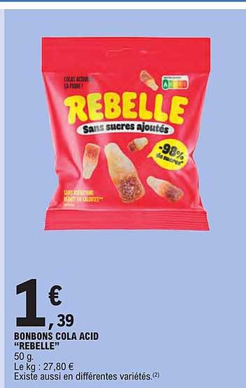 BONBONS COLA ACID “REBELLE” 50 g