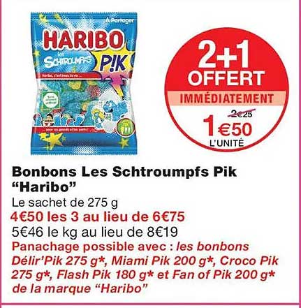 Bonbons Les Schtroumpfs Pik “Haribo”