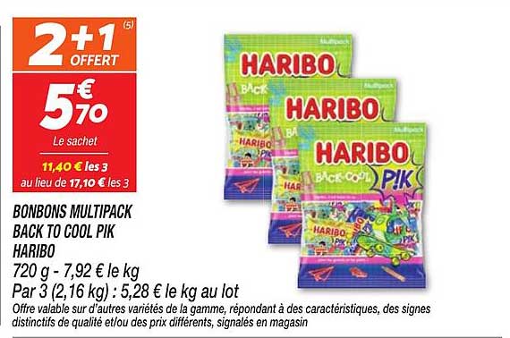 BONBONS MULTIPACK BACK TO COOL PIK HARIBO