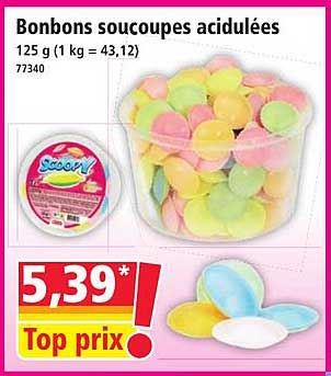 Bonbons soucoupes acidulées