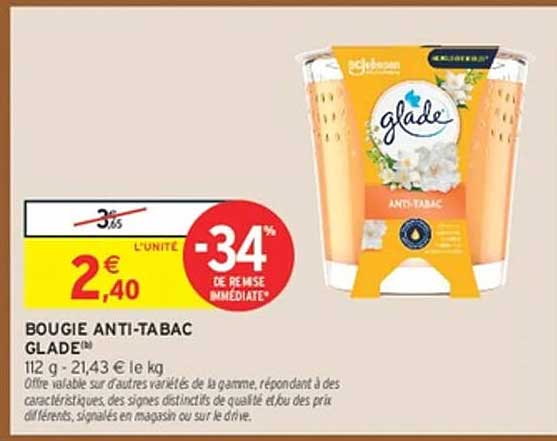 BOUGIE ANTI-TABAC GLADE