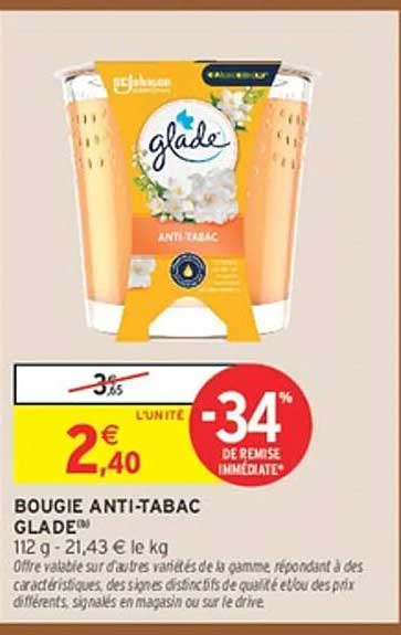 BOUGIE ANTI-TABAC GLADE