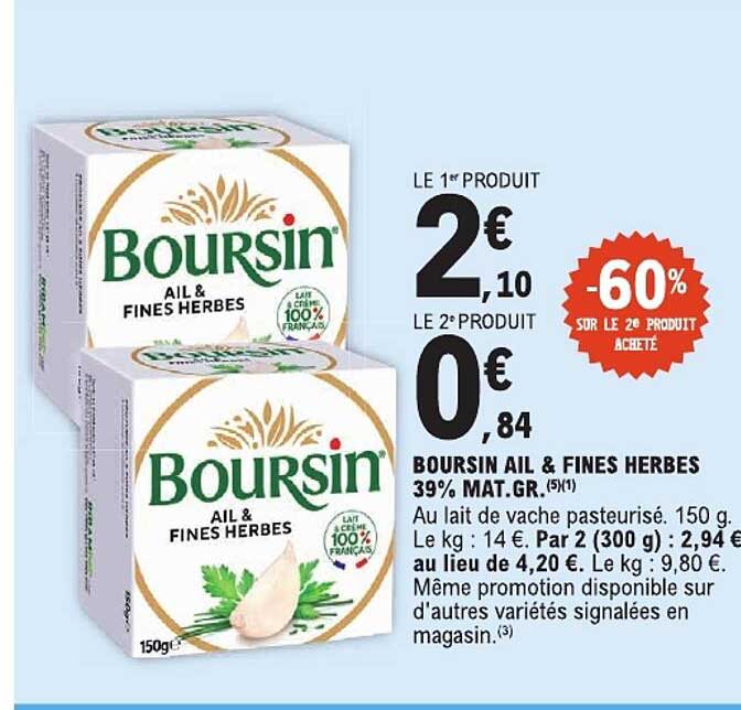 BOURSIN AIL & FINES HERBES 39% MAT.GR.