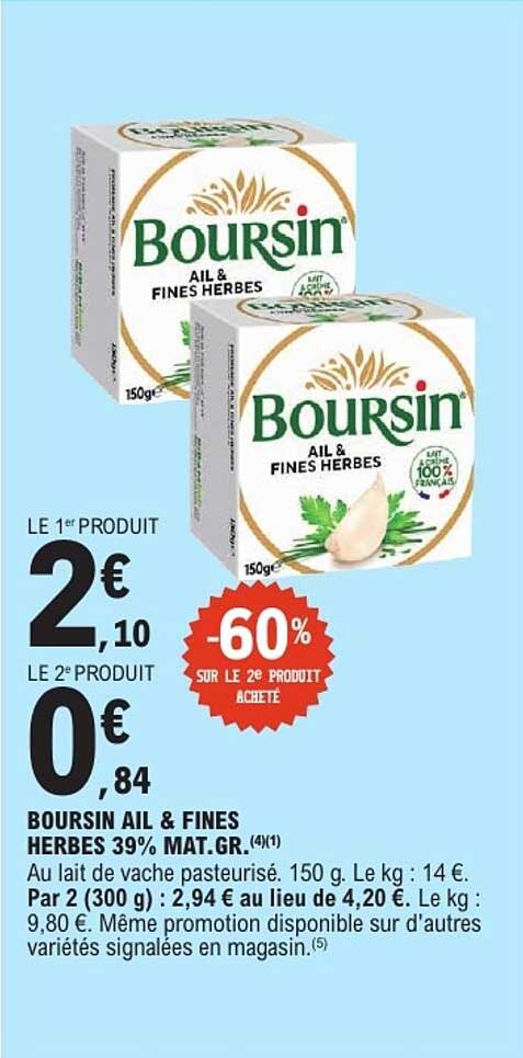 BOURSIN AIL & FINES HERBES 39% MAT.GR.