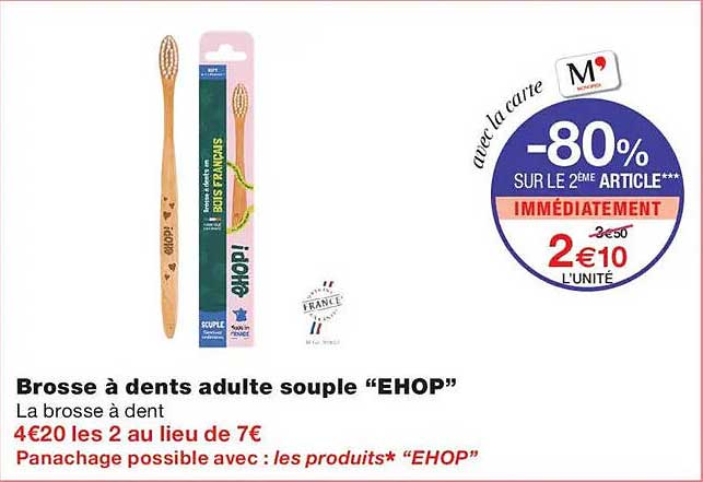 Brosse à dents adulte souple “EHOP”