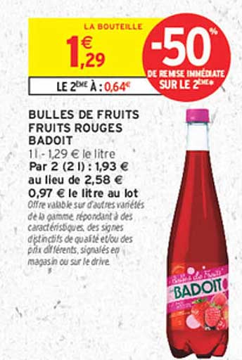 BULLES DE FRUITS FRUITS ROUGES BADOIT