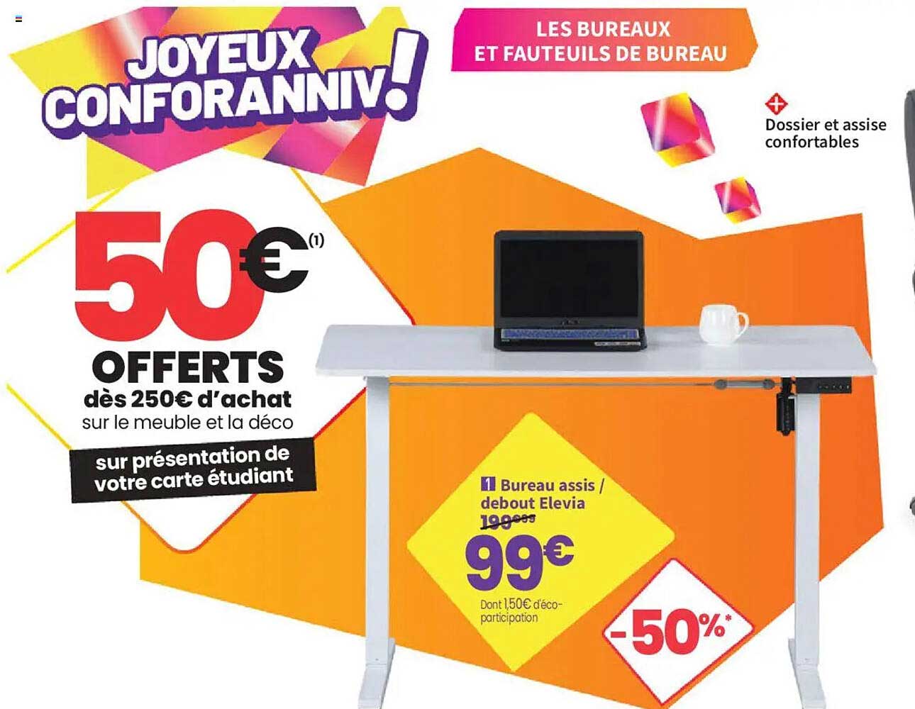Bureau assis / debout Elevia