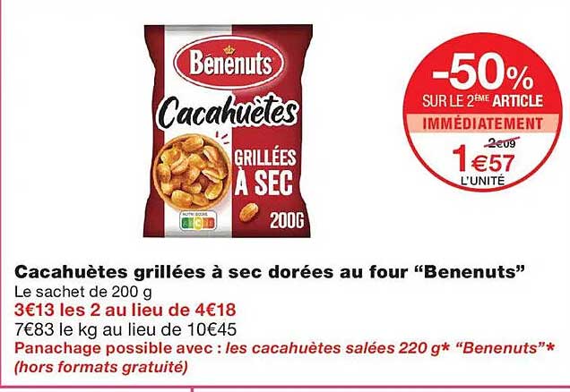 Cacahuètes grillées à sec dorées au four “Benenuts”
