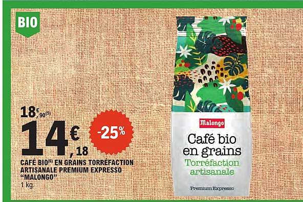 CAFE BIO EN GRAINS TORREFACTION ARTISANALE PREMIUM EXPRESSO "MALONGO" 1 kg