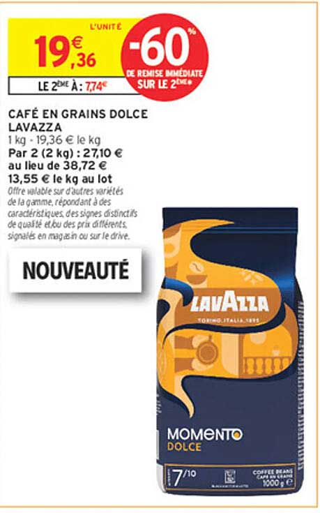 CAFÉ EN GRAINS DOLCE LAVAZZA