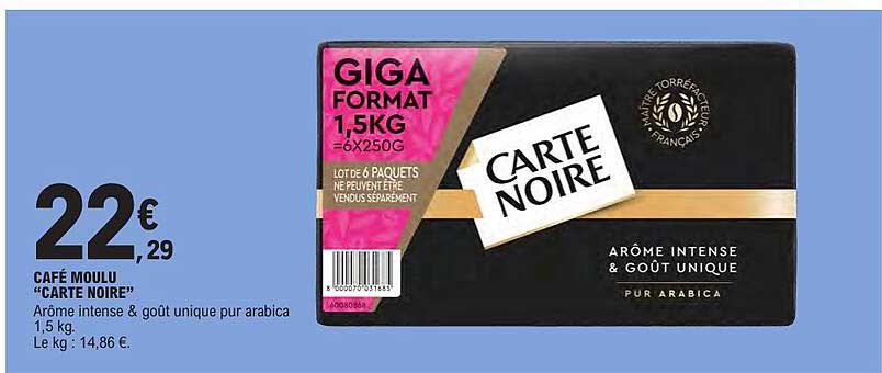 CAFE MOULU "CARTE NOIRE"
